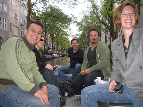 Boat ride in Amsterdam with friends