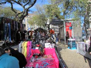 clothing at Lisbon market, Ladra Flea Market