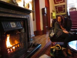 lobby fireplace, tinakilly manor house