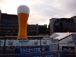giant Erdinger beer at Dublin's Oktoberfest