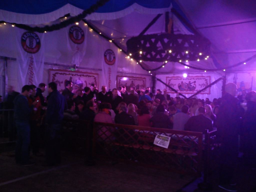 Beer tent at Oktoberfest in Dublin