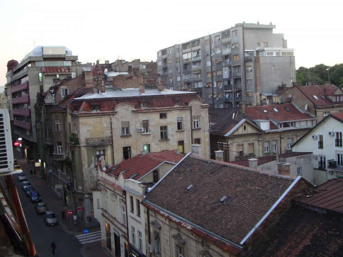 View of Belgrade from the "Royal Hotel. American in Belgrade