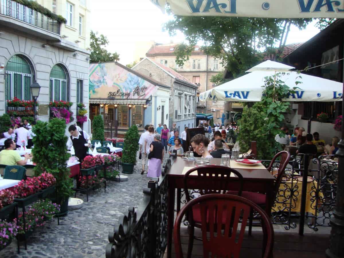 Lovely flowers, great food, live traditional Serbian music, sociable crowds and good hospitality adorn Belgrade's Skadarlija district. American in Belgrade