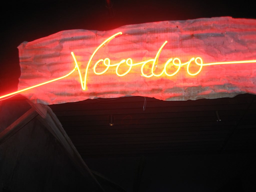 A neon Voodoo sign in New Orleans