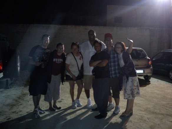 Tarifa, Spain parking lot. The 'Thank god we made it out of Morocco' group photo.