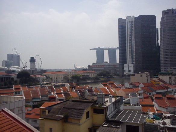 Daytime view from the rooftop of our hotel. Crazy Singapore