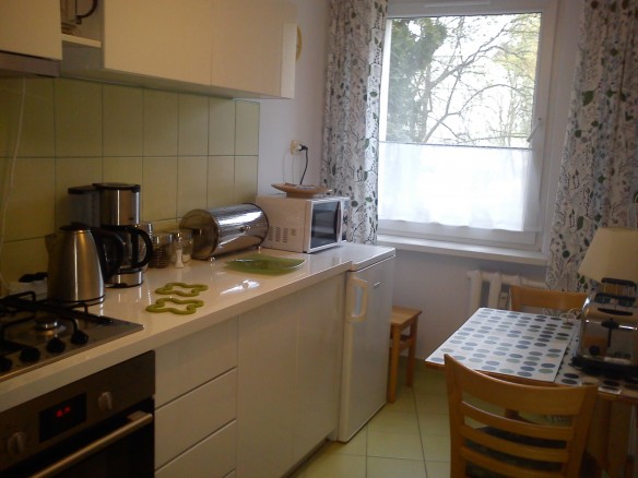 The kitchen of a lovely private apartment in Krakow at an awesome price. 