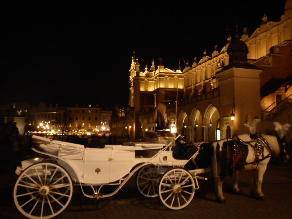 Elegant horse and carriages are in abundance in Krakow's Old Town (Stare Miastro), adding a fairy tale element for a truly memorable dinner in the main square. 