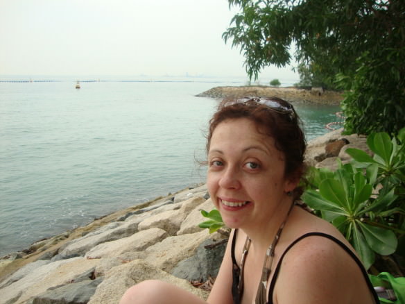 Girl on Sentosa Island beach