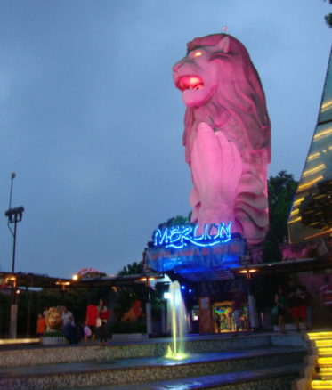 Singapore Merlion beach in singapore