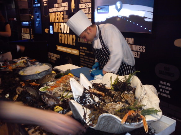 Loved the spread at the welcome party thrown by Guinness. Great oysters and sushi, but where were the crab cakes?? 