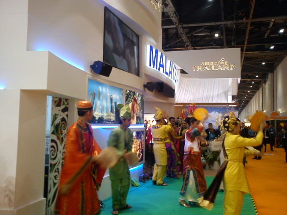 Malaysians in traditional dress at World Travel Market in London, 2013