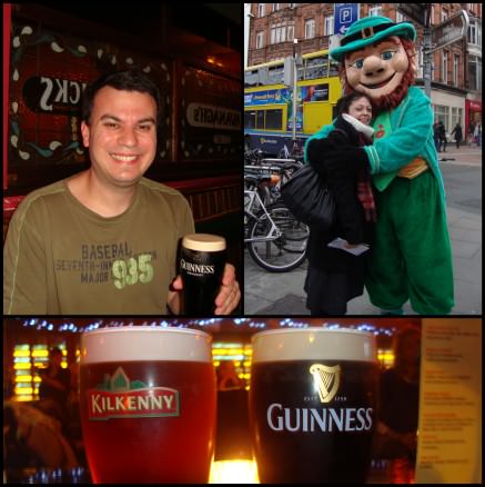 Collages of beers and a leprechaun in Dublin 