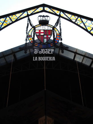 La Boqueria entrance sign