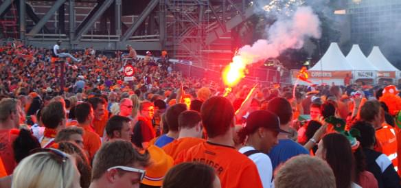 Dutch Light Flares Watching World Cup