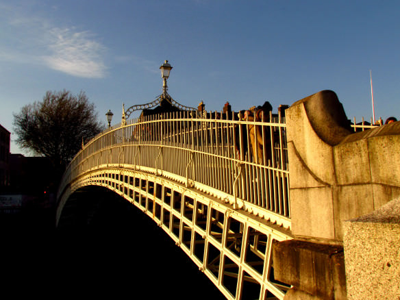 The Ha'penny Bridge on Dublin's River Liffey.