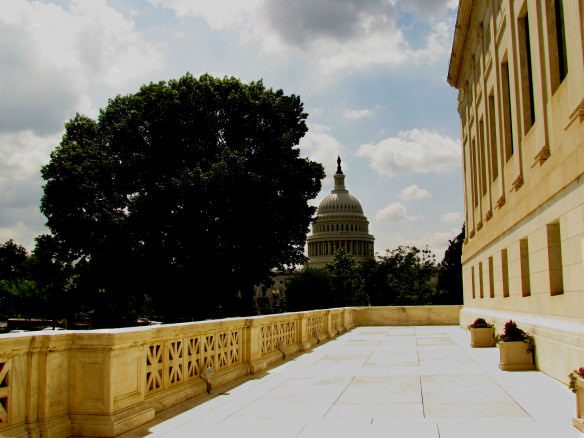 Two of America's three branches of government face each other across First Street. The White House is just across town.