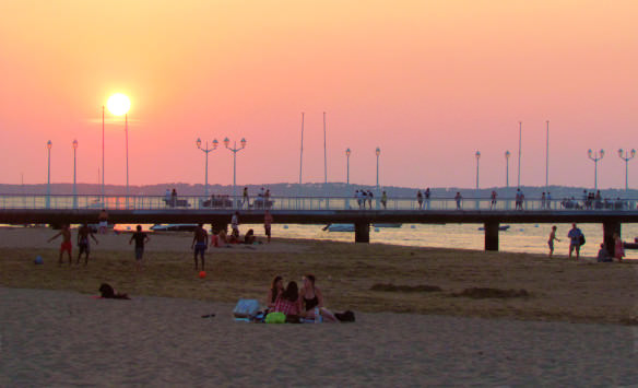 Archachon sunset, beach in France