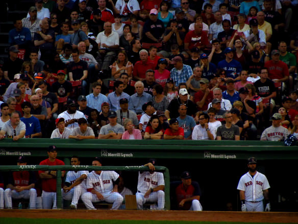 Boston Red Sox Dugout and Players