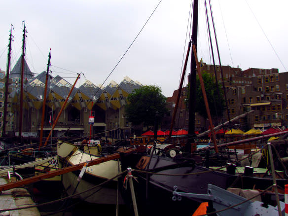 Rotterdam- Oude Haven Boats and Cube Buildings