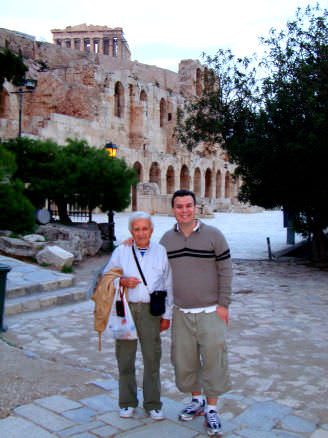 Together with my father at the foot of the Acropolis, for the first time as adults, in 2010. 