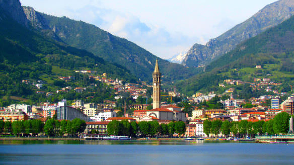 Lecco, where we stayed in a beautiful lakeside hotel for half the price of the equivalent quality in Bellagio.