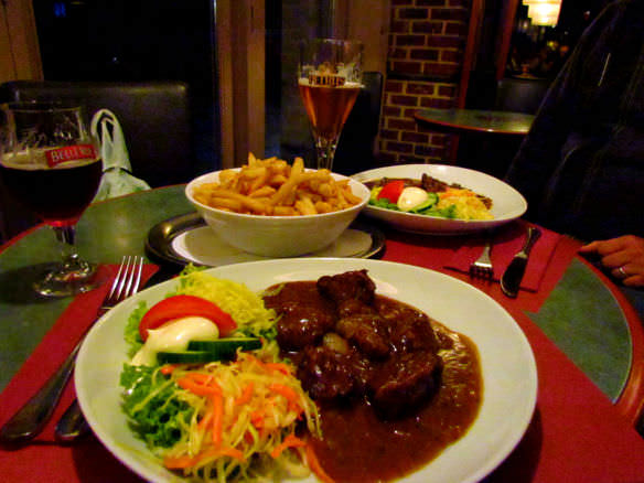 A casual dinner in Belgium is generally more laid back than a casual dinner in the United States, with higher quality food.