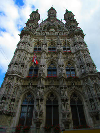 Leuven's Town Hall features typical Belgian architecture.