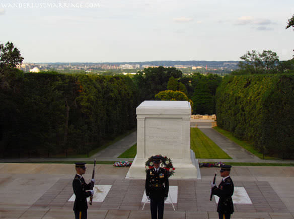 View of Washington, D.C. from the Tomb of the Unknown Soldier in Arlington, Virginia.