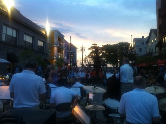 Summer sunset on Federal Hill in Providence, Rhode Island.