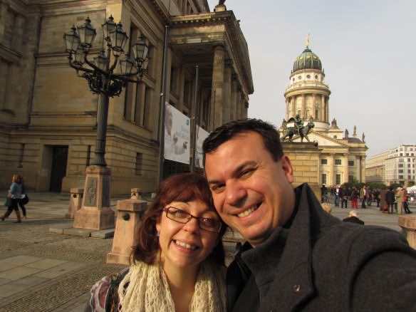 Alex and Bell at Gendarmenmarkt in Berlin