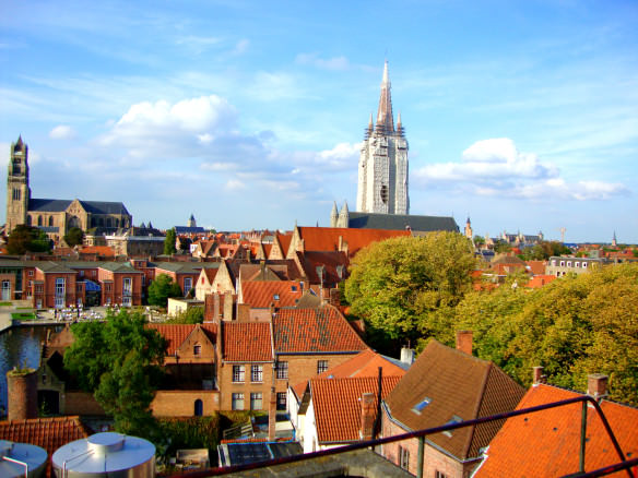 Amazing view of Brugge from the rooftop of De Halve Maan brewery.