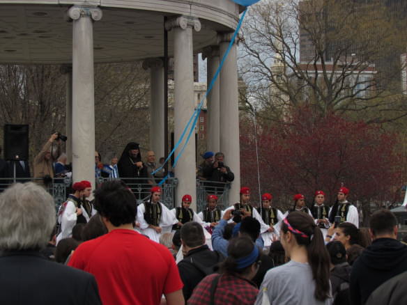 Greek evzones, Boston Common