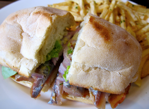 Herring sandwich, favorite Dutch foods