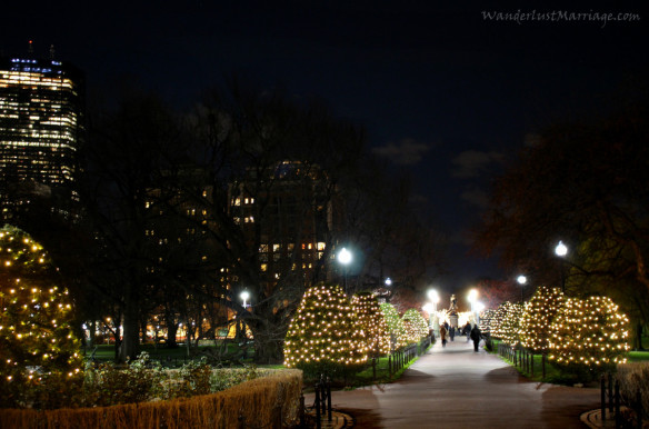 Boston Public Garden, Christmas Lights Bridge