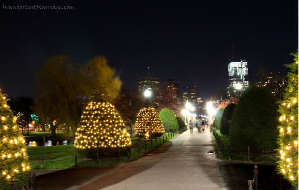 Boston Public Garden lights