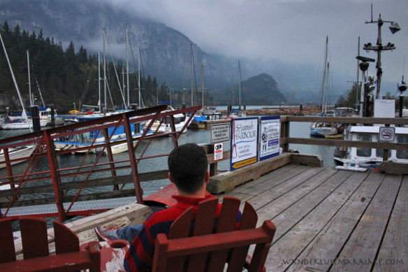 Alex at the boat dock in Squamish