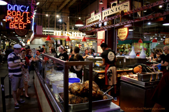 Meats galore at Dinic’s Roast Pork in Reading Terminal Market in Philadelphia