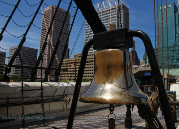 USS Constellation - Baltimore skyline