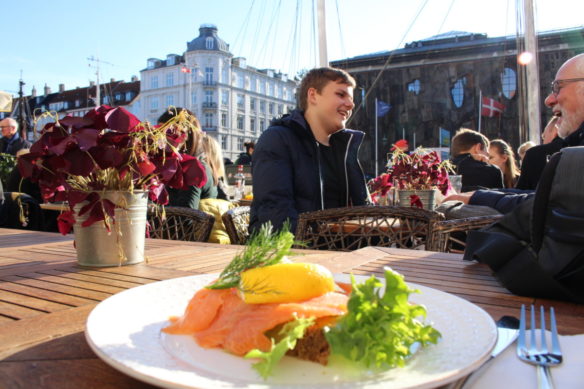 Smoked salmon lunch in Nyhavn, Copenhagen