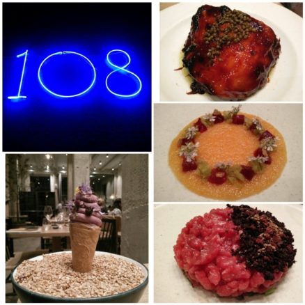 108 Copenhagen, lamb tartar, salmon roe, braised lamb, ice cream