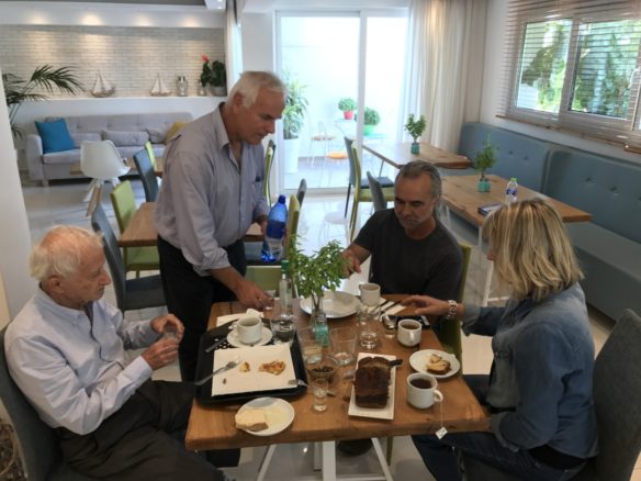 our group enjoying a delicious breakfast at Polis of Naxos in Naxos Chora