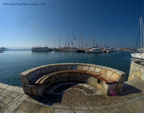 The harbor with boats of Naxos