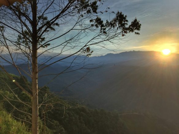 Sunrise over the Andes mountains