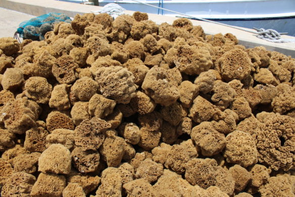 Huge pile of sponges along the Sponge Docks of Dodecanese Boulevard in Tarpon Springs