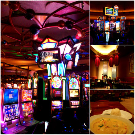 photos of slot machines and Thai food inside the Potawatomi Casino in Milwaukee, Wisconsin