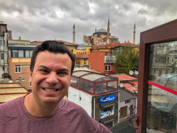 Istanbul balcony view of Hagia Sofia