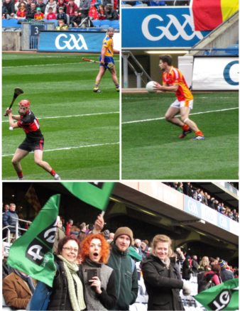 Collage of Gaelic football and hurling at Dublin's Croke Park 