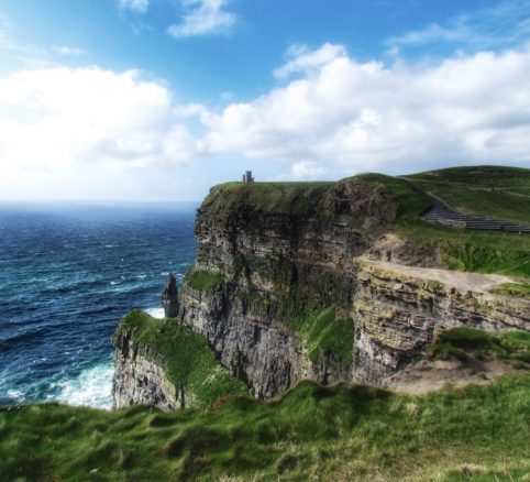 Landscape of the cliffs with the ocean