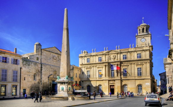 Square with obleisk in Arles